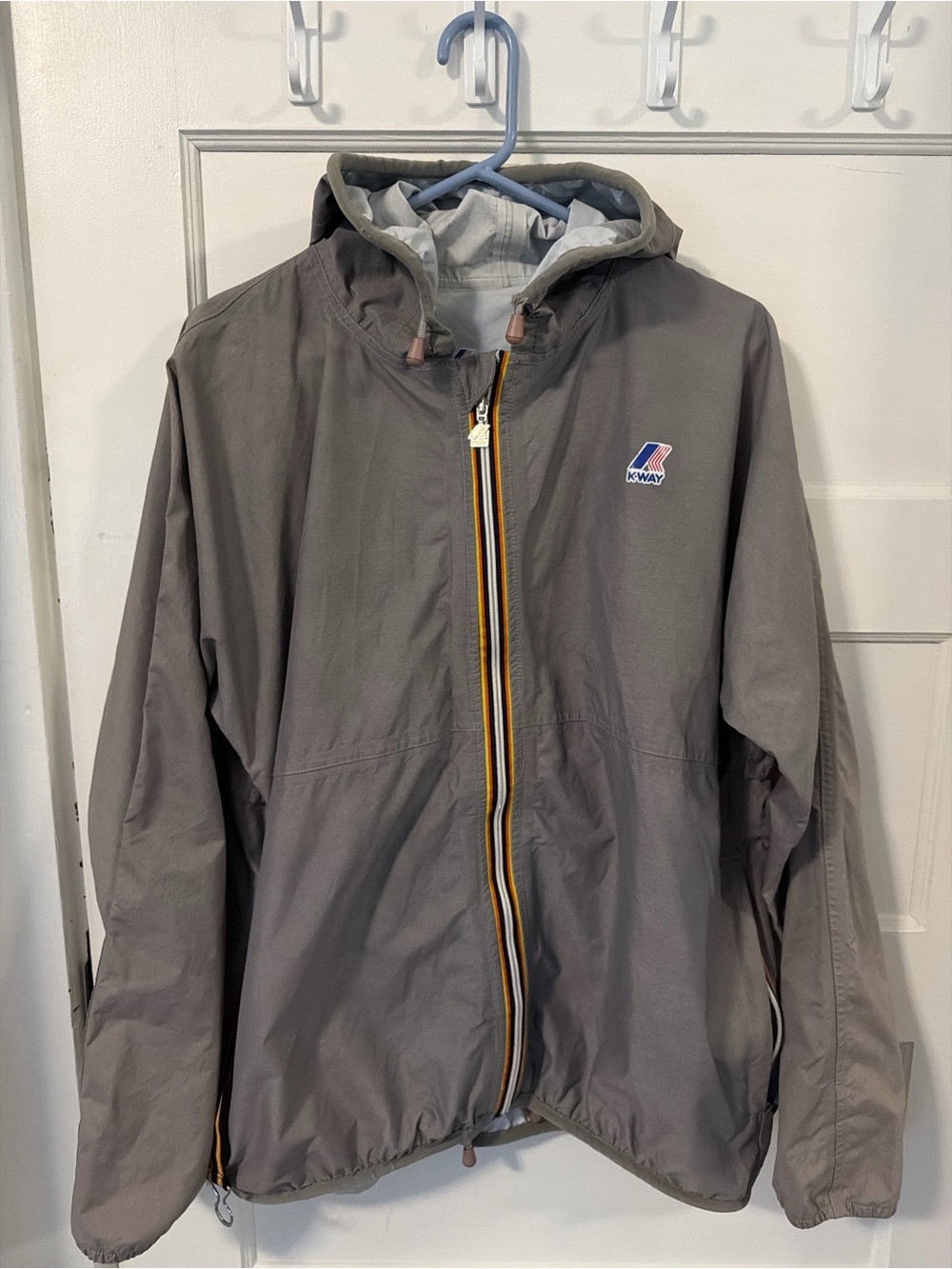 K-Way Men's Gray Hooded Jacket